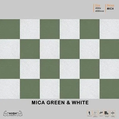 Mica Green and White